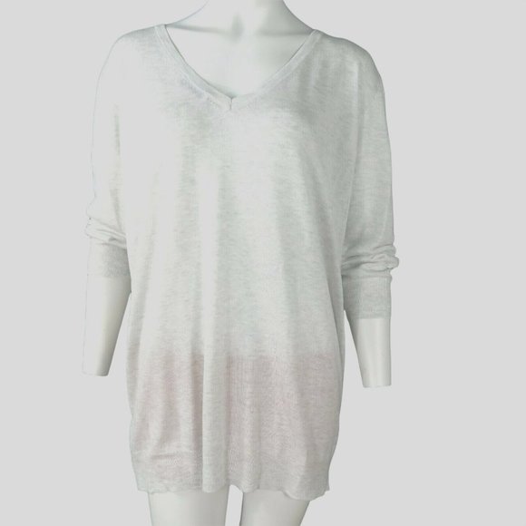 Zara Knitwear Collection Light Gray Pullover Sweater M Oversized Long Sleeve - Picture 3 of 9